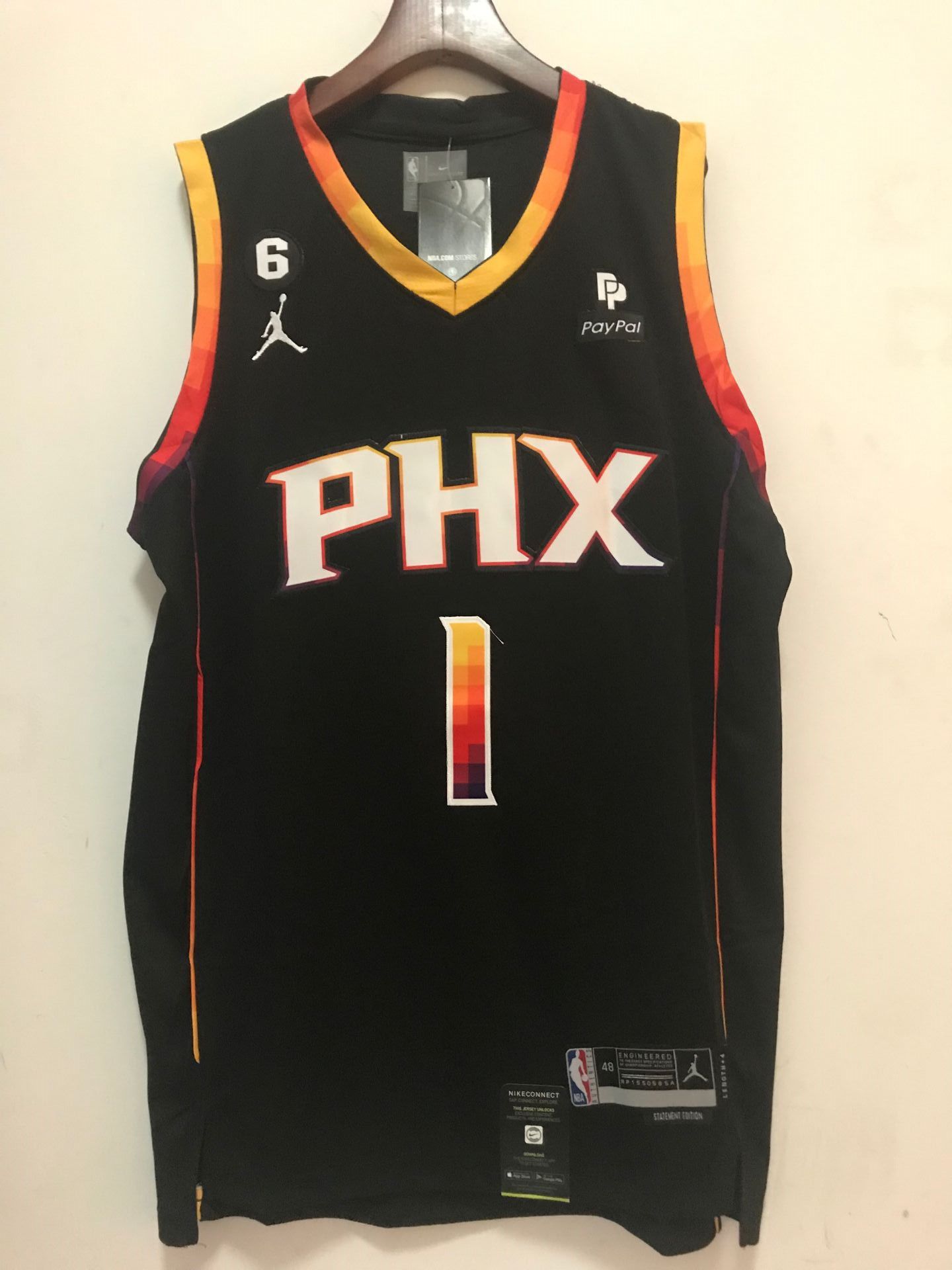 Men Phoenix Suns 1 Booker Black Season 22-23 NBA Jersey